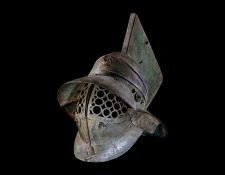 Image: Pompeii Murmillo Gladiator Helmet courtesy © The Trustees of the British Museum